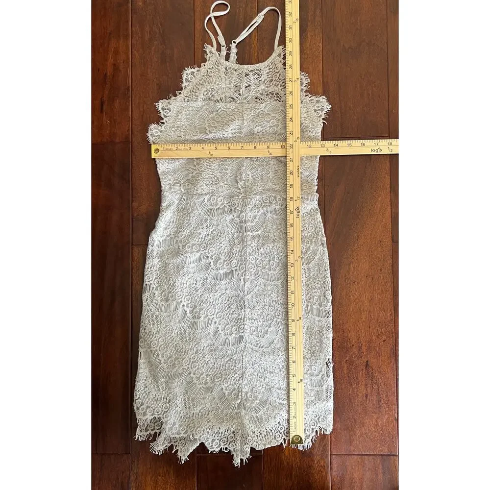 Free People NWT Gray XS Mini Lace Slip Dress She’s Got It